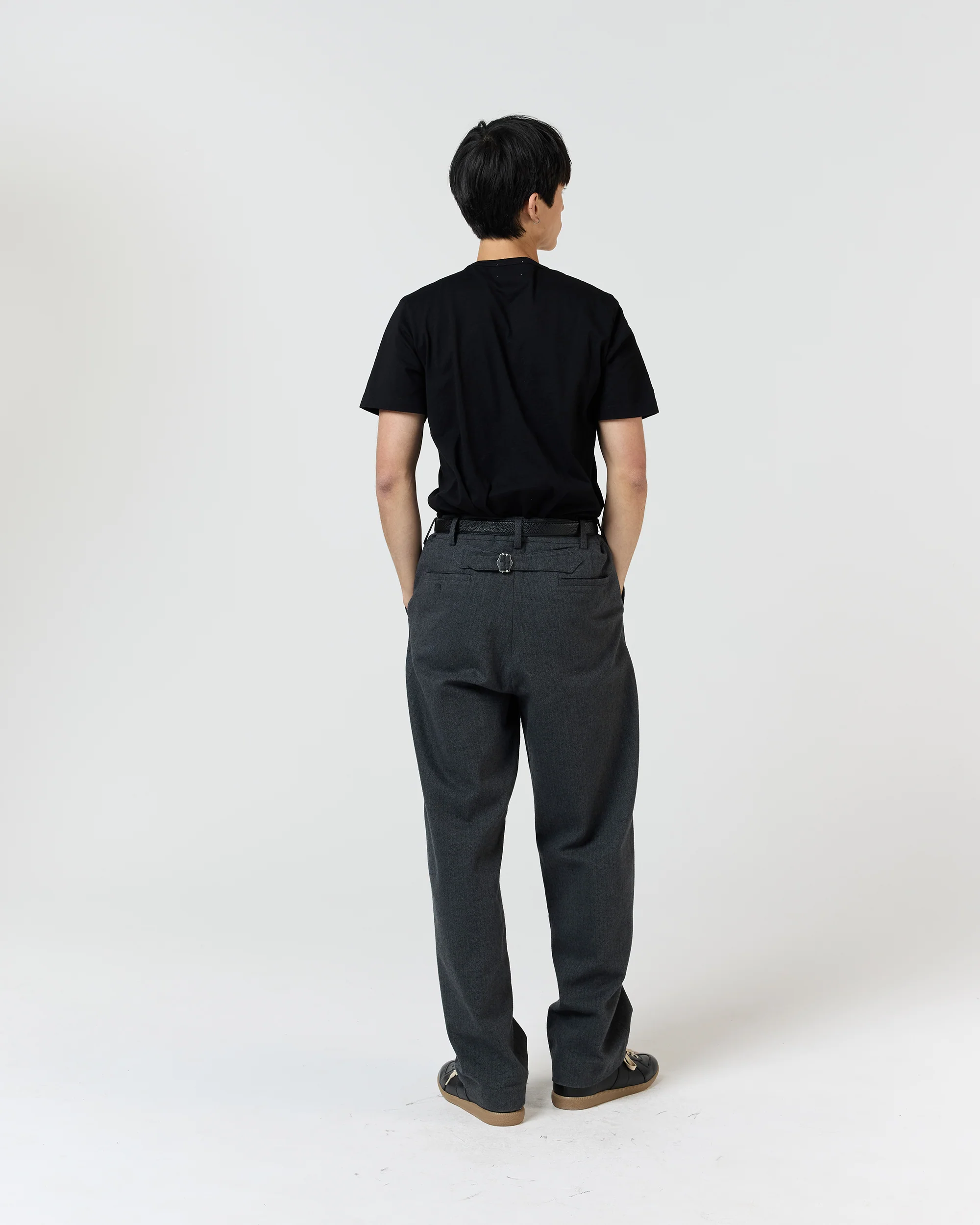 Buckle Pant - Charcoal Herringbone - Image 4