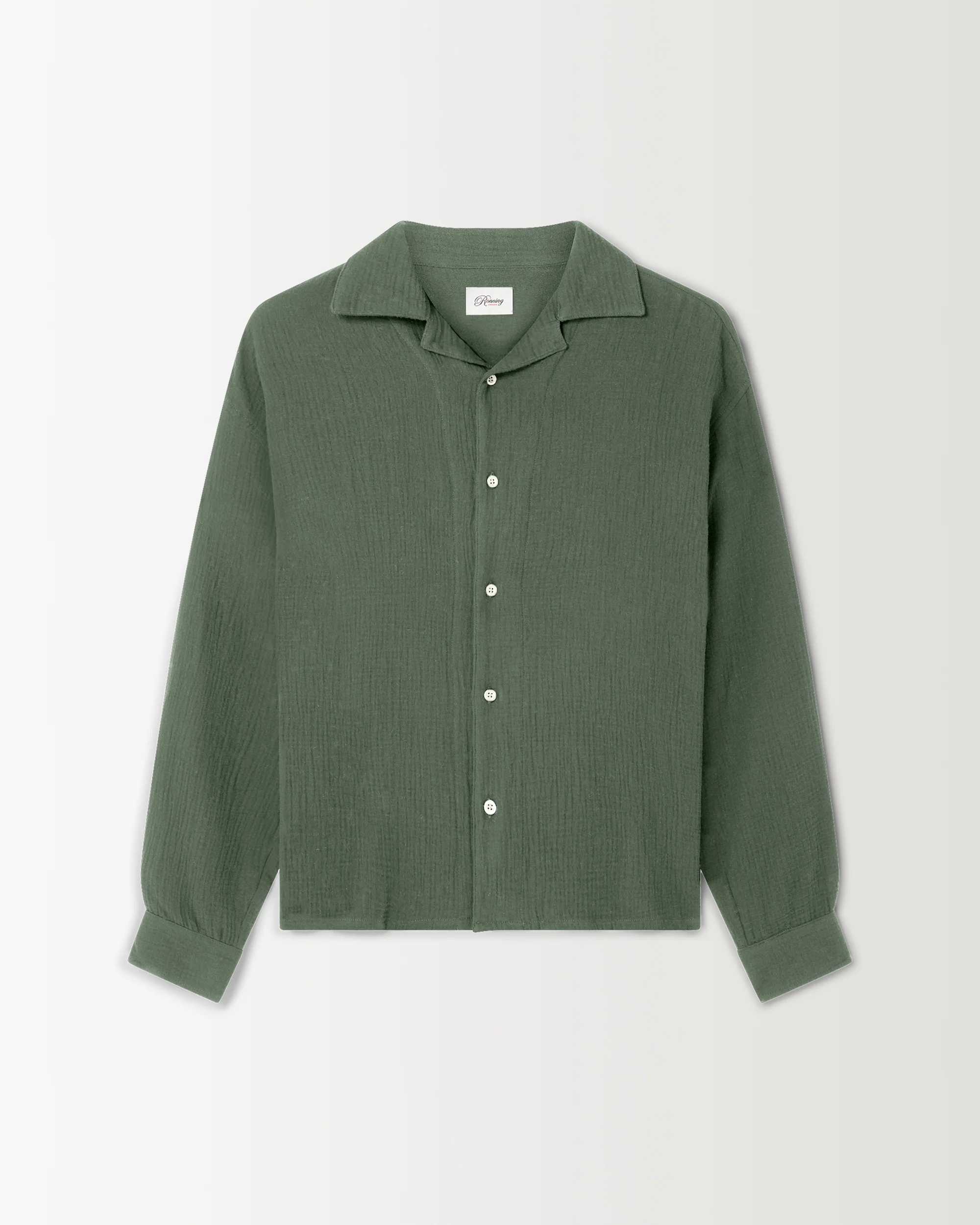 Long Sleeve Crinkle Shirt - Sage Green - Image 2