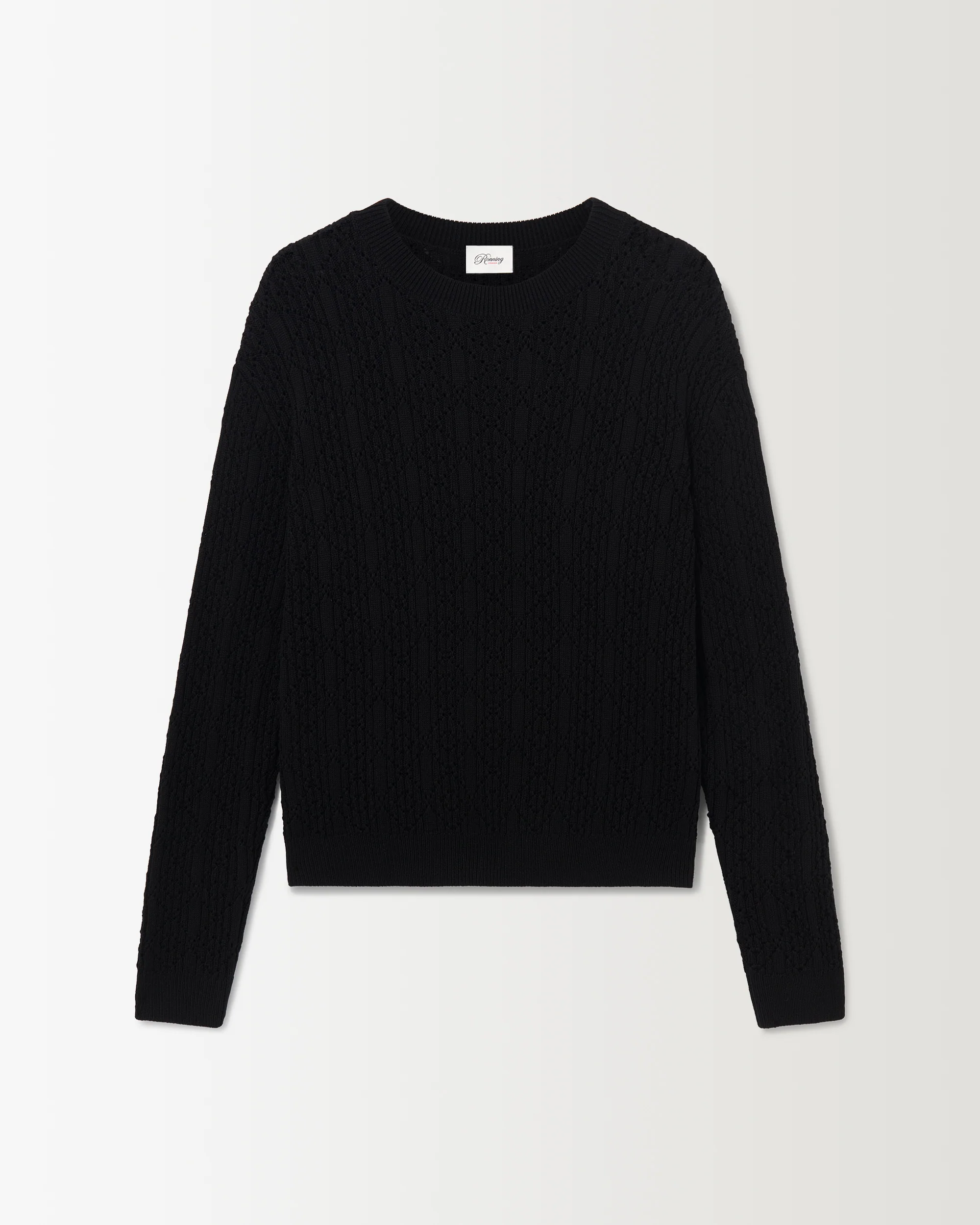 Diamond Knit Crewneck - Black - Image 2