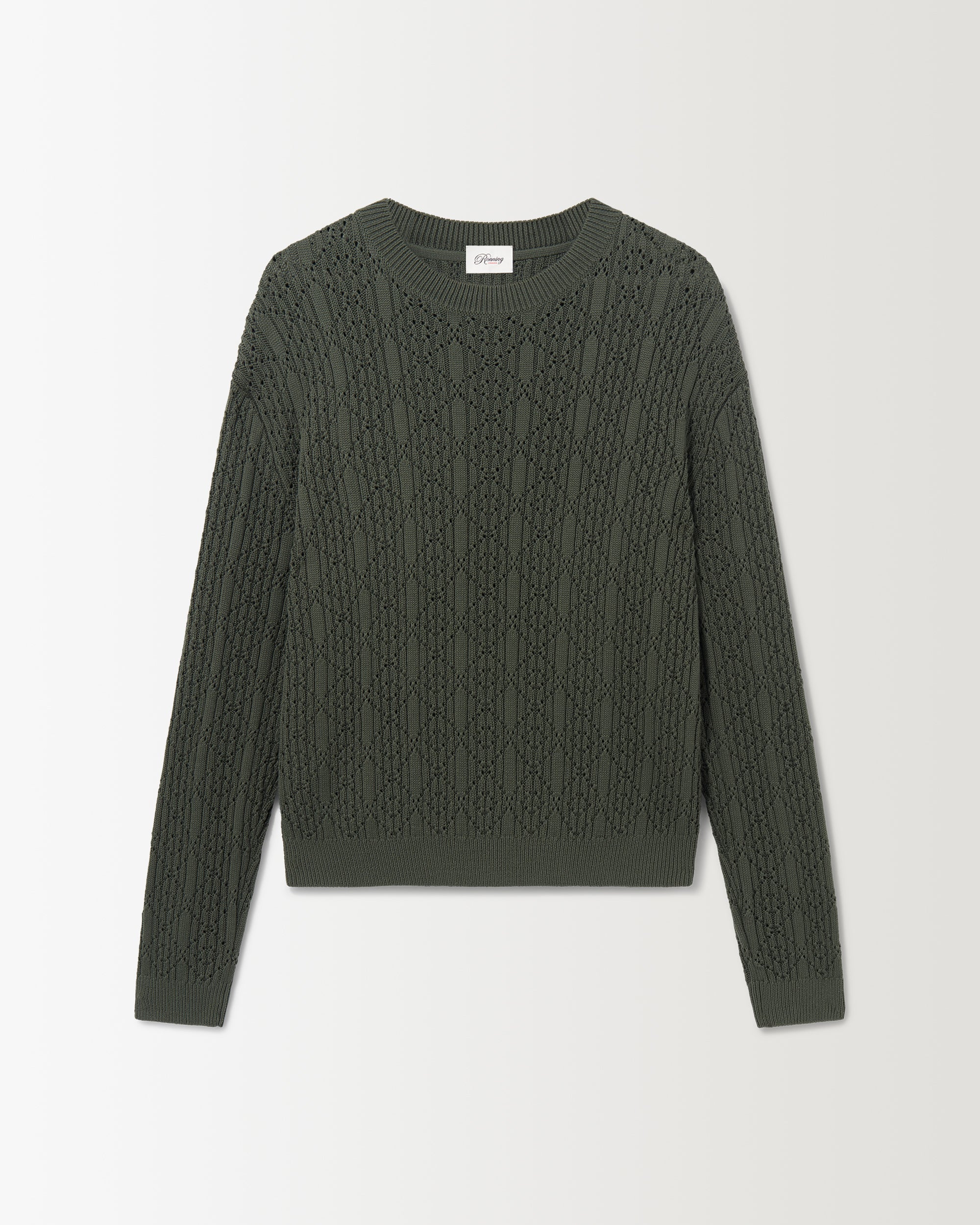 Diamond Knit Crewneck - Sage Green - Image 2