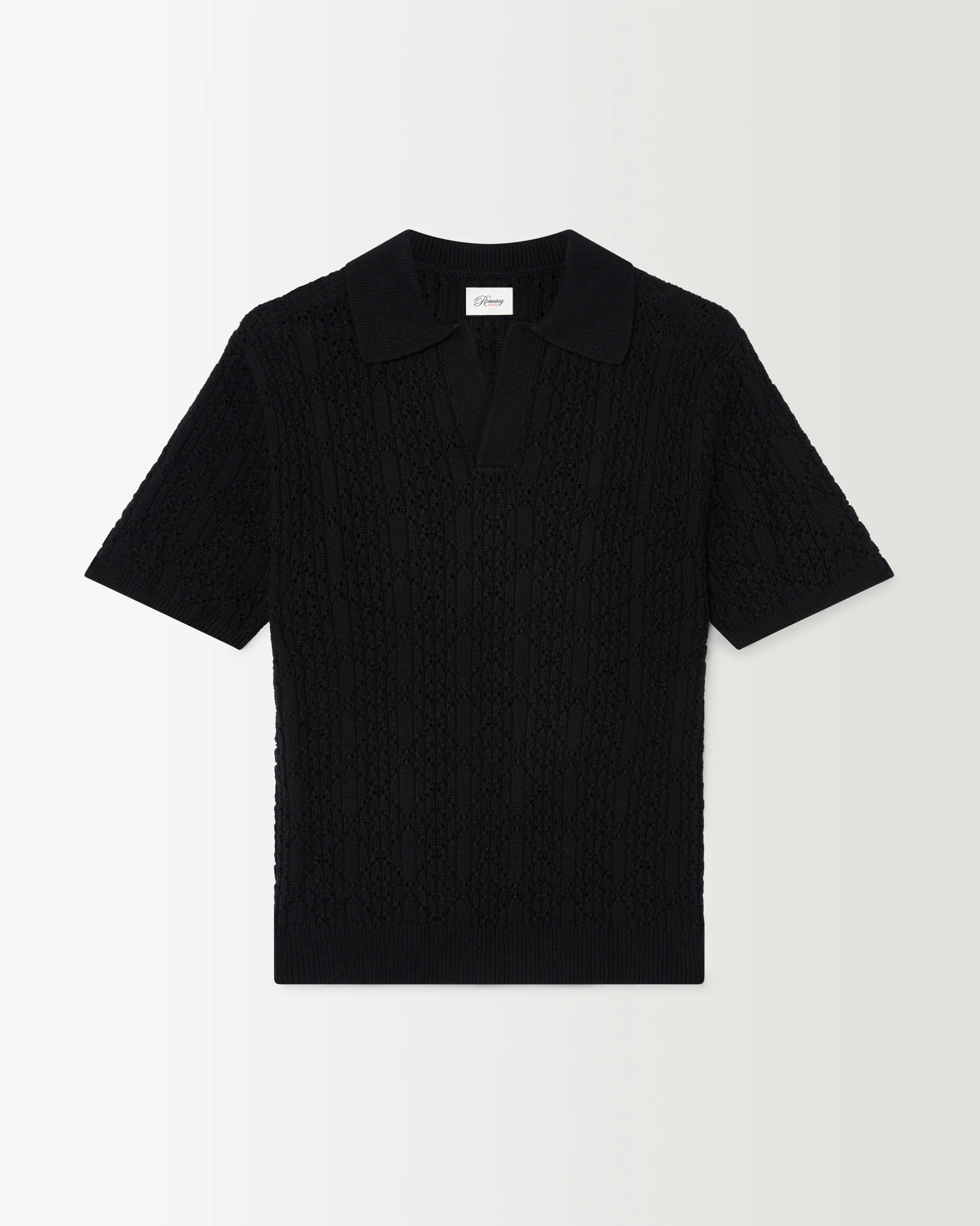 Diamond Knit Polo - Black - Image 2