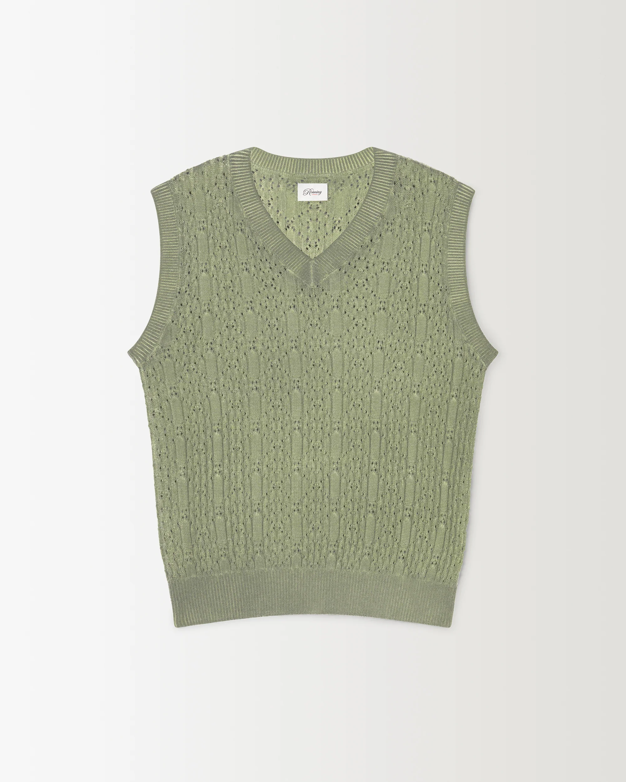 Diamond Knit Vest - Olive - Image 2