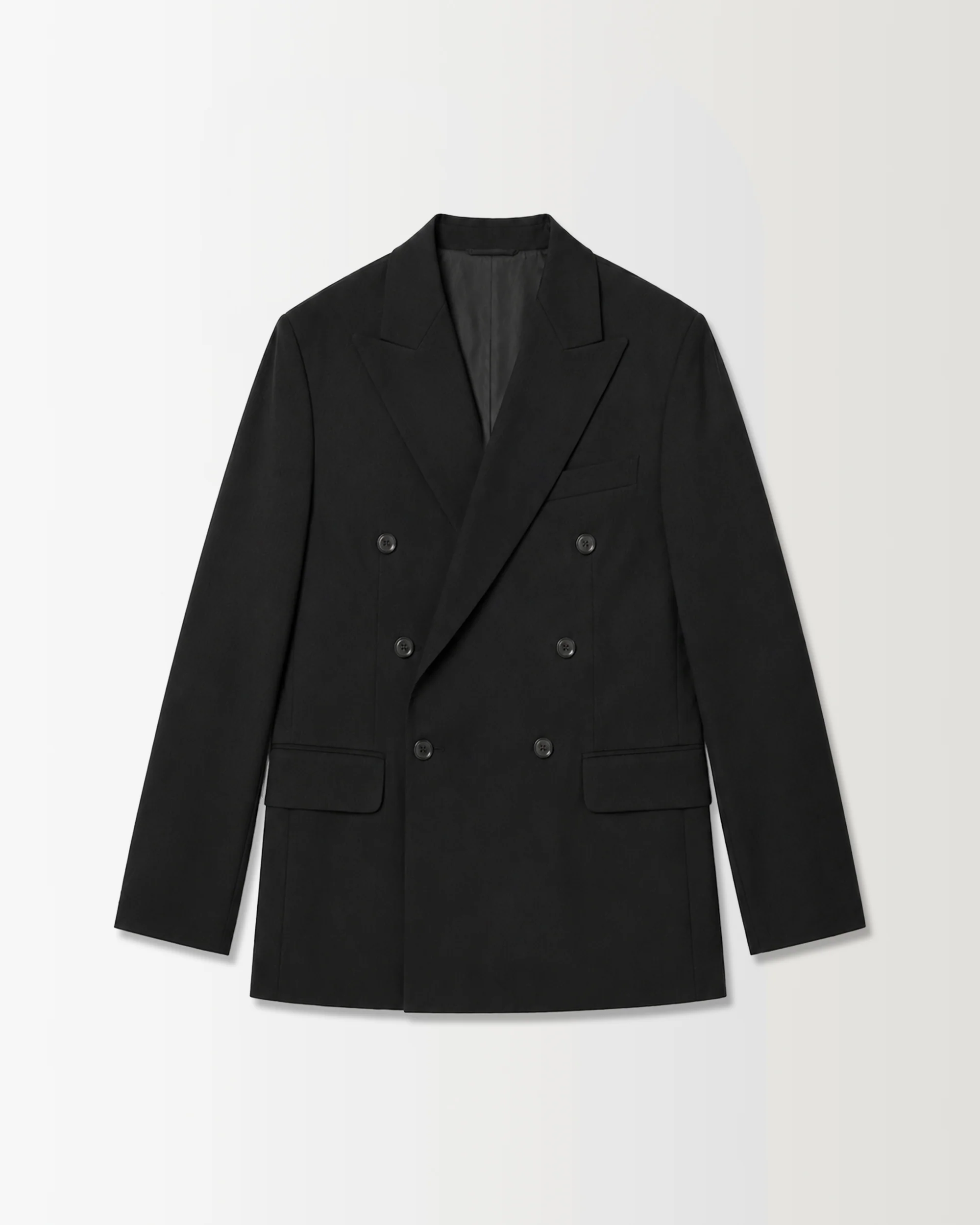 Double Breasted Suit Jacket - Black - Image 7