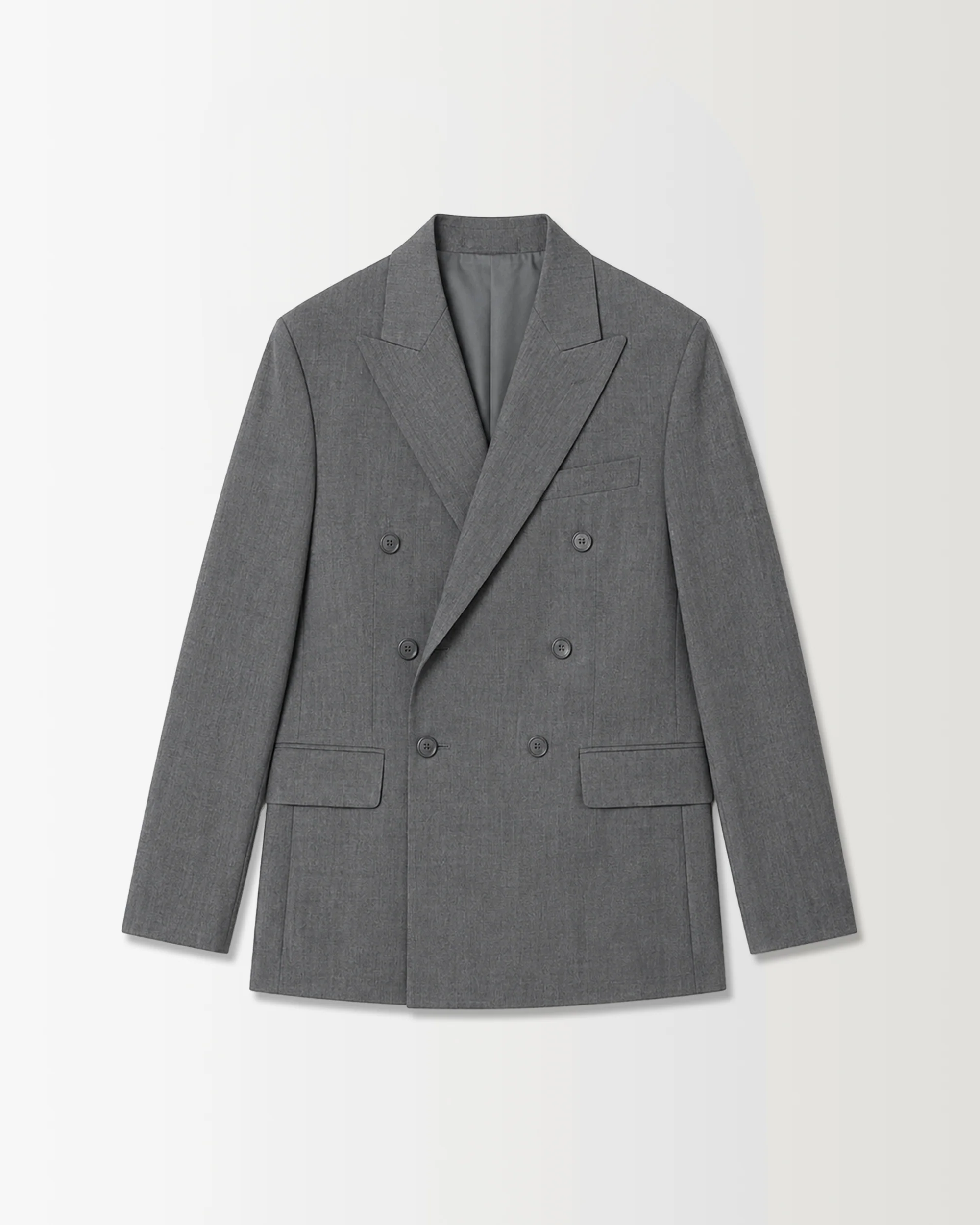 Double Breasted Suit Jacket - Charcoal Grey - Image 7