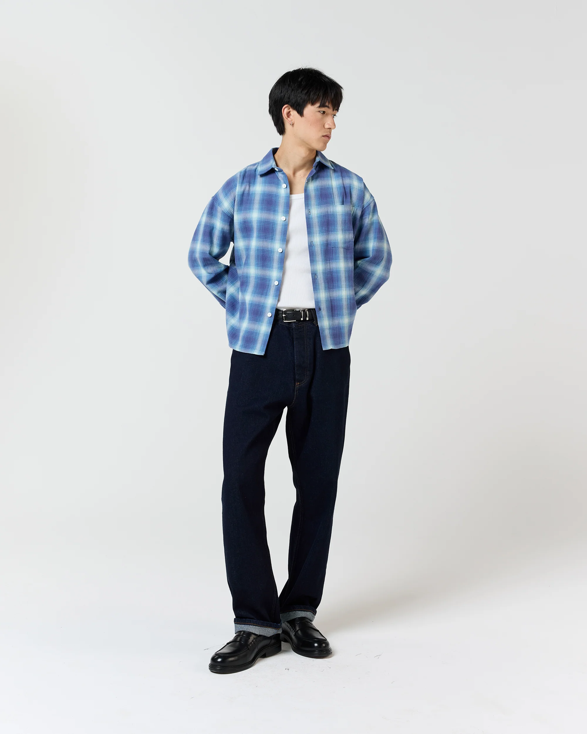 Japanese Shirt - Blue Plaid - Image 3