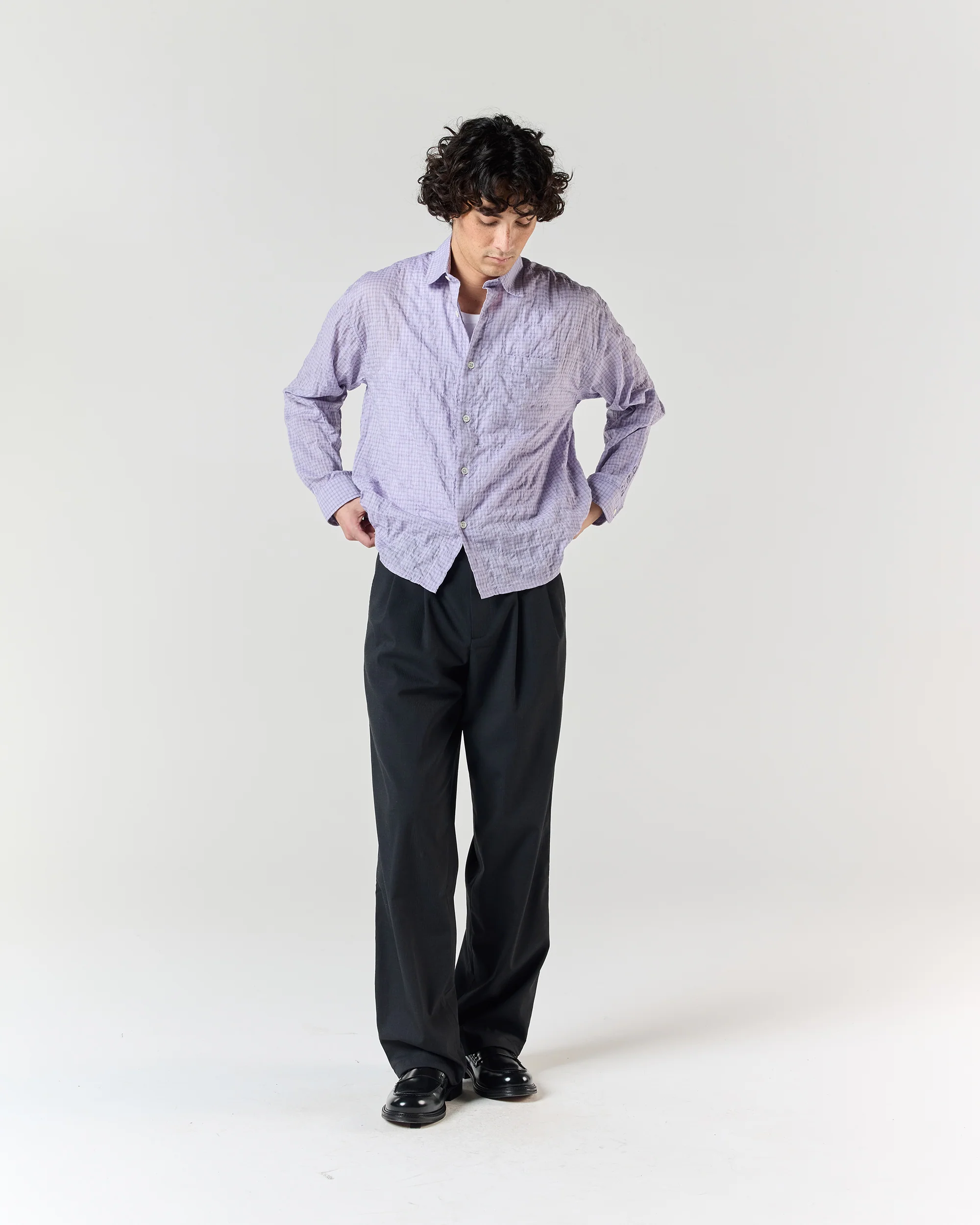 Japanese Shirt - Lilac Grid - Image 3