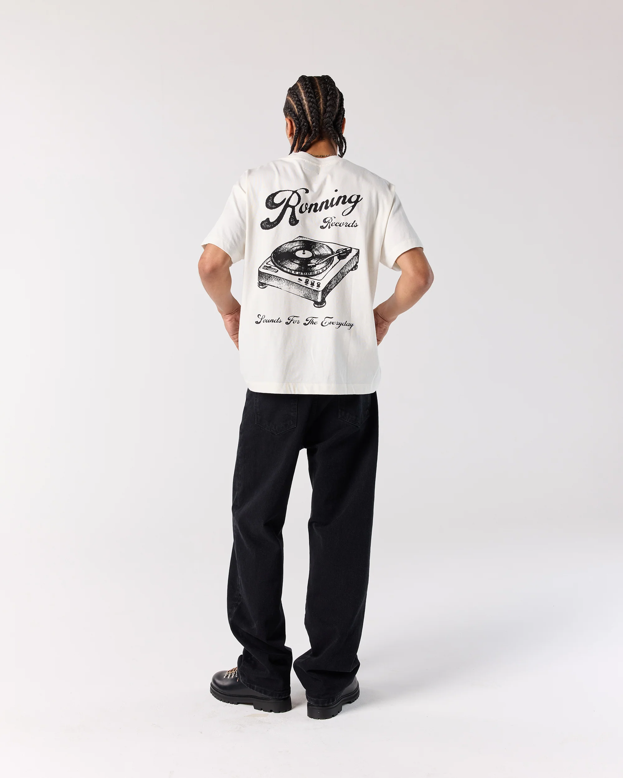 Records Tee - Oat White