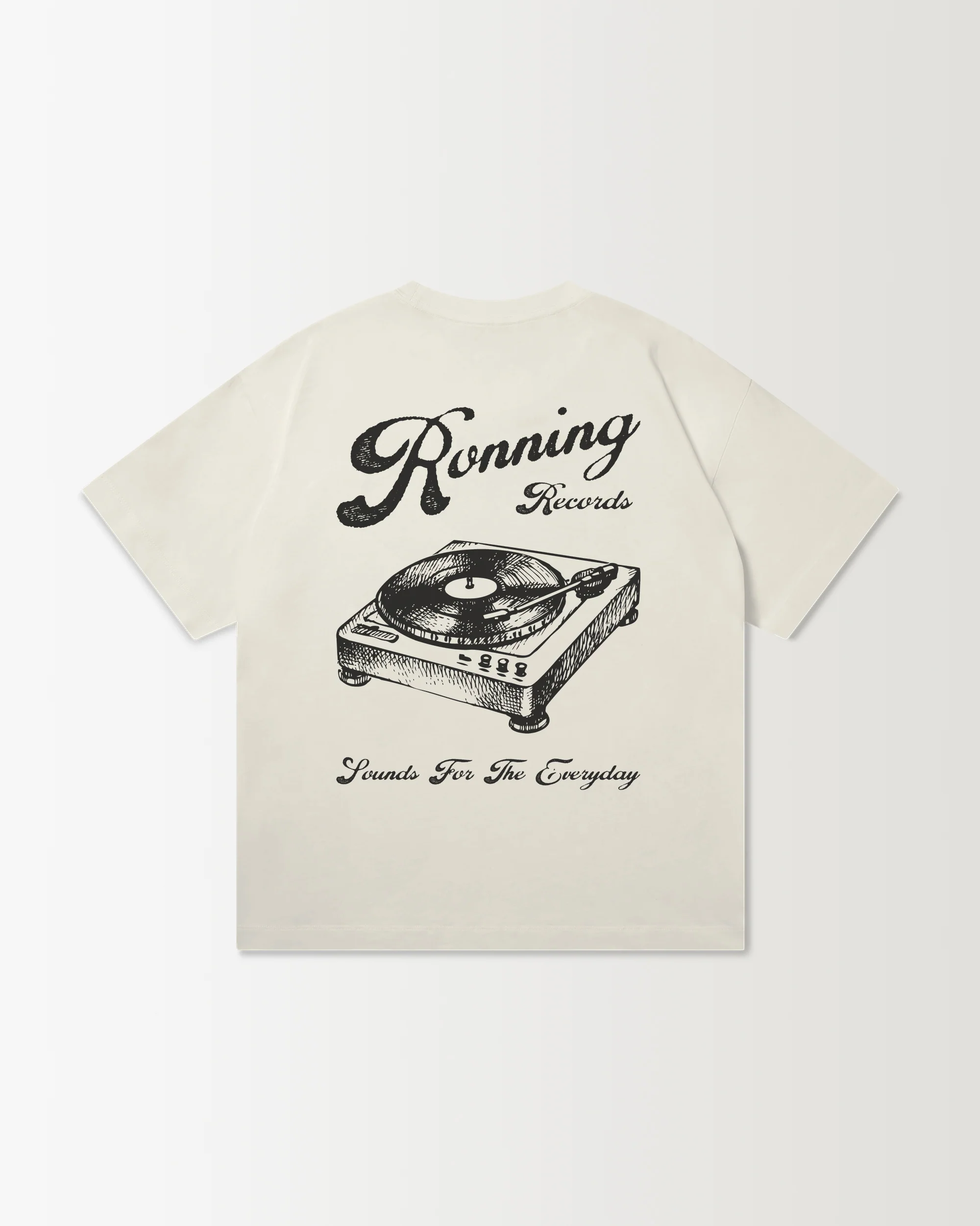 Records Tee - Oat White - Image 2