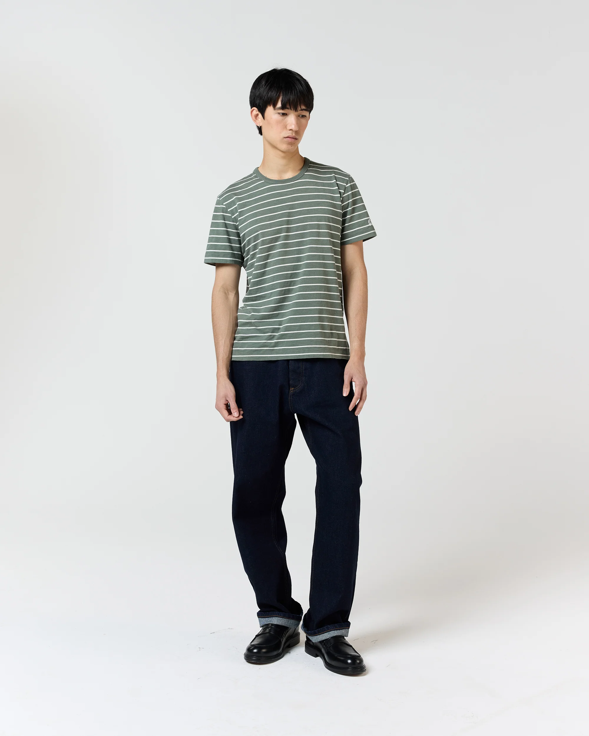 Slub Tee - Sage Green Stripe - Image 3