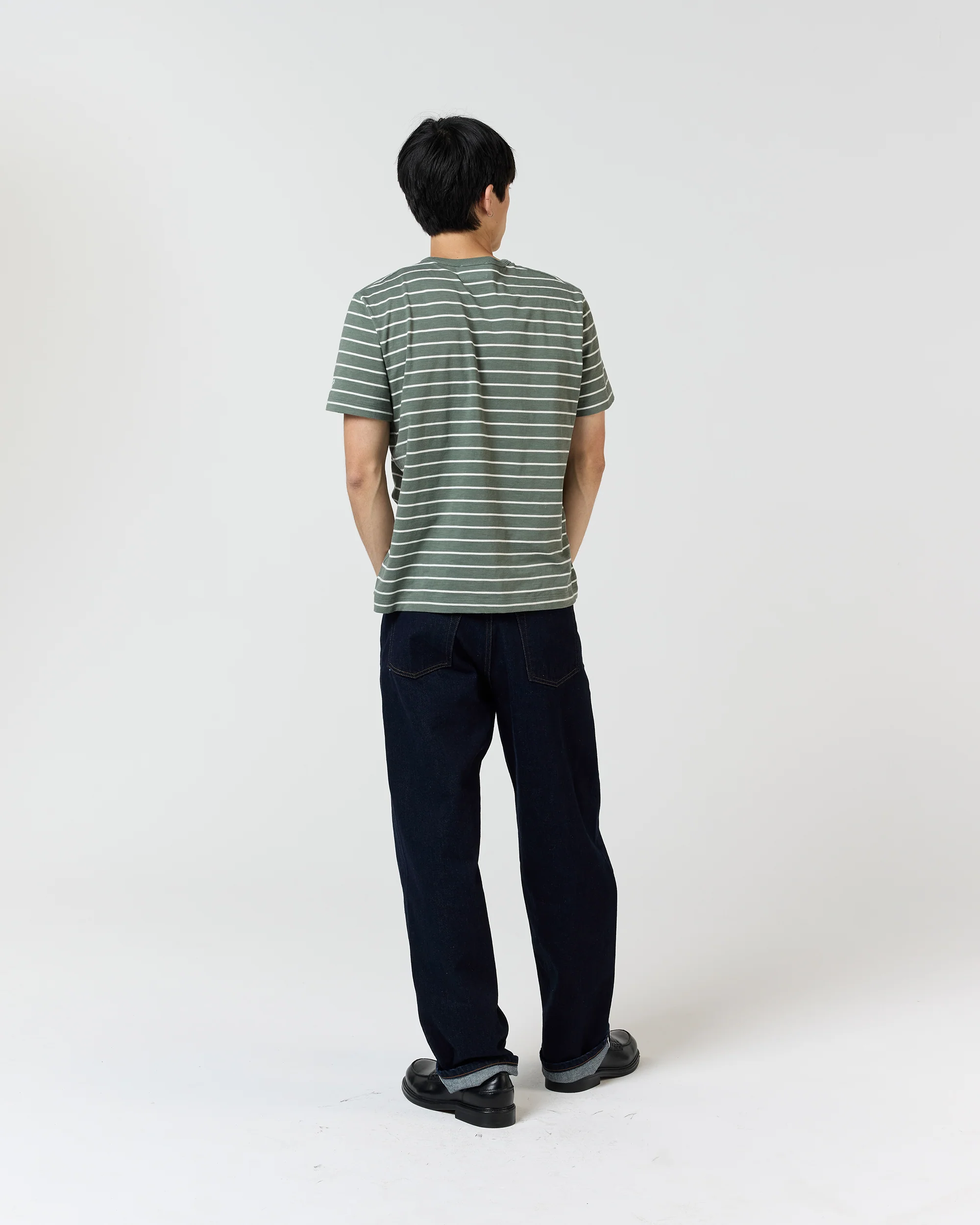 Slub Tee - Sage Green Stripe - Image 4