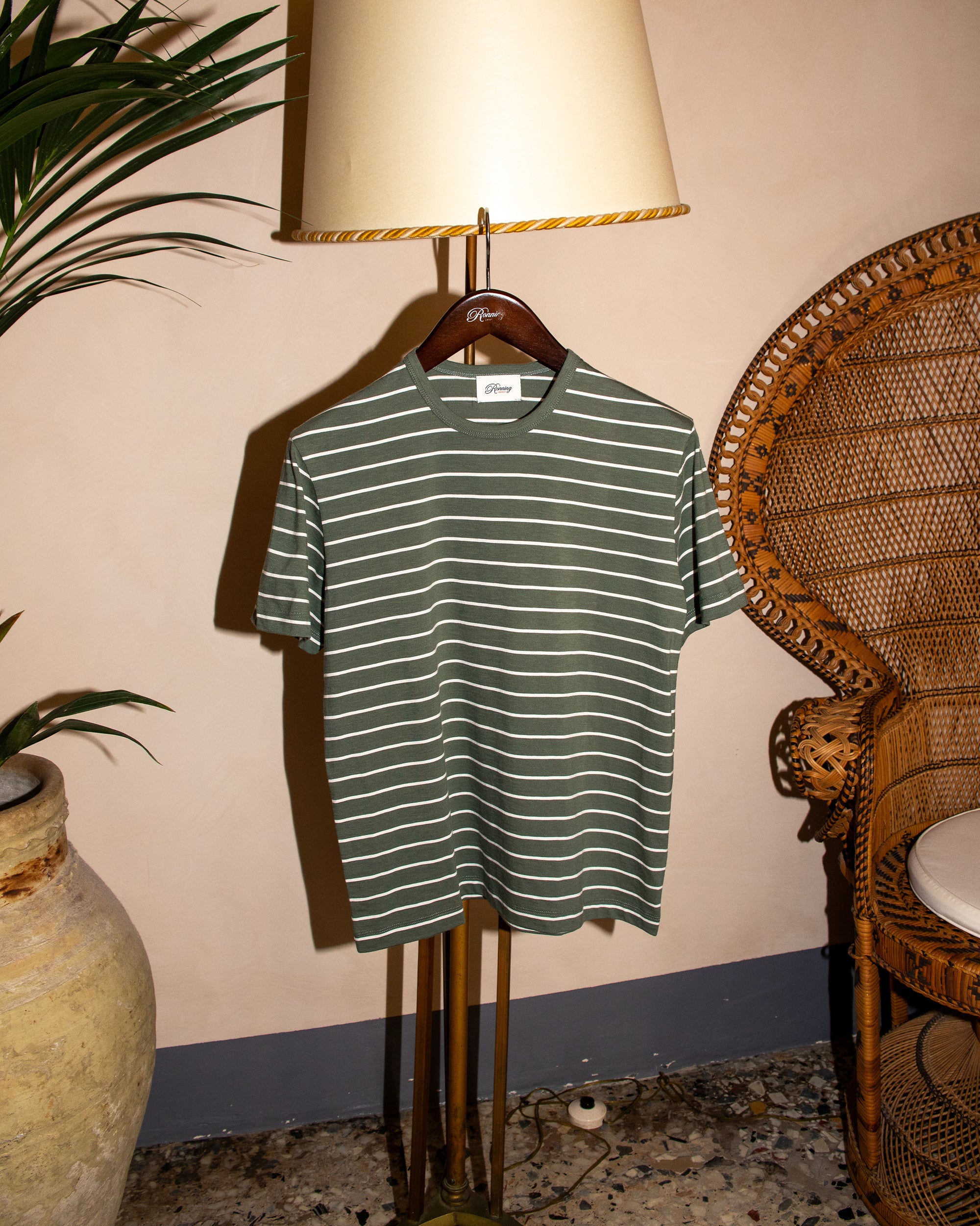 Slub Tee - Sage Green Stripe - Image 5