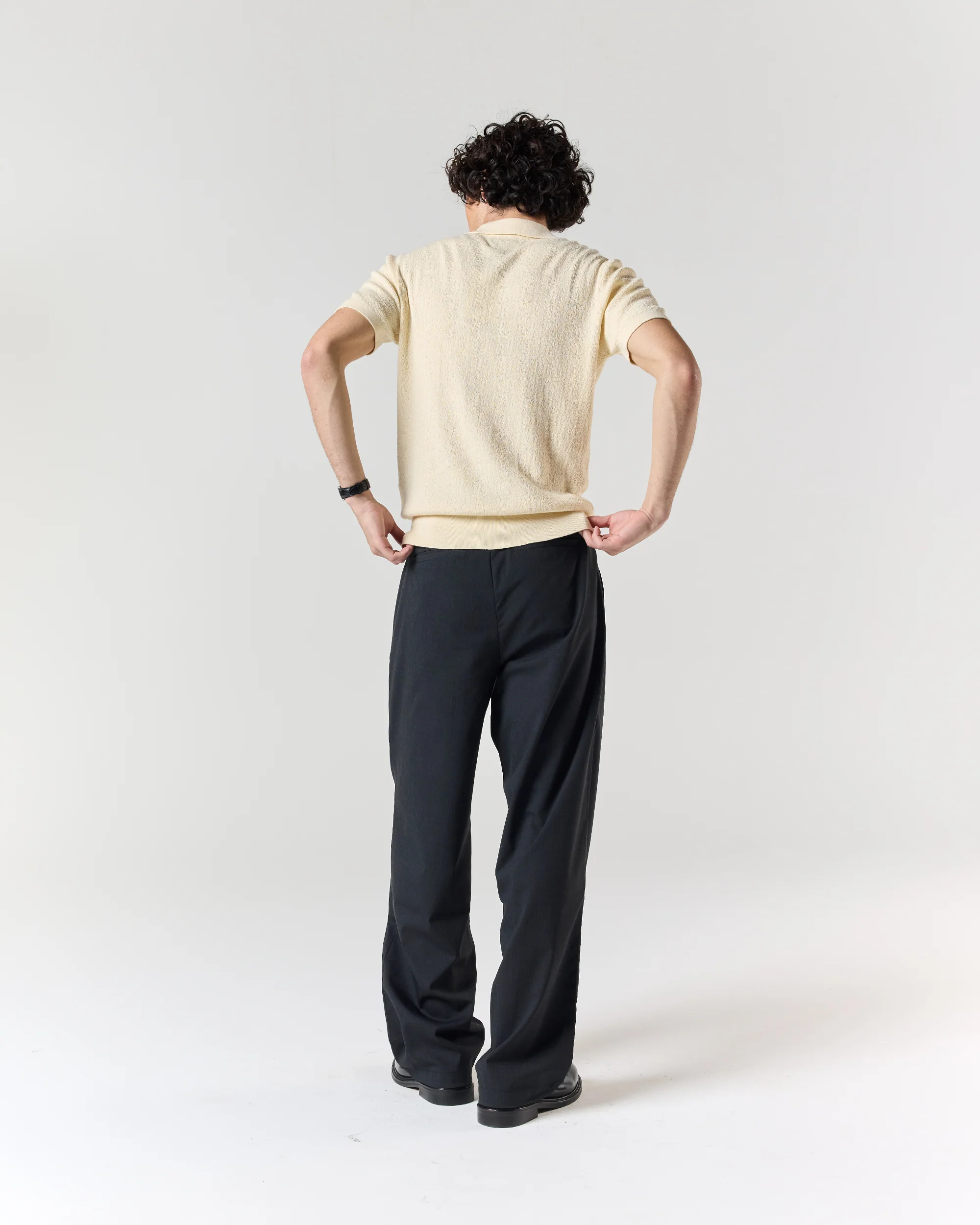 Textured Polo Shirt - Stone - Image 4