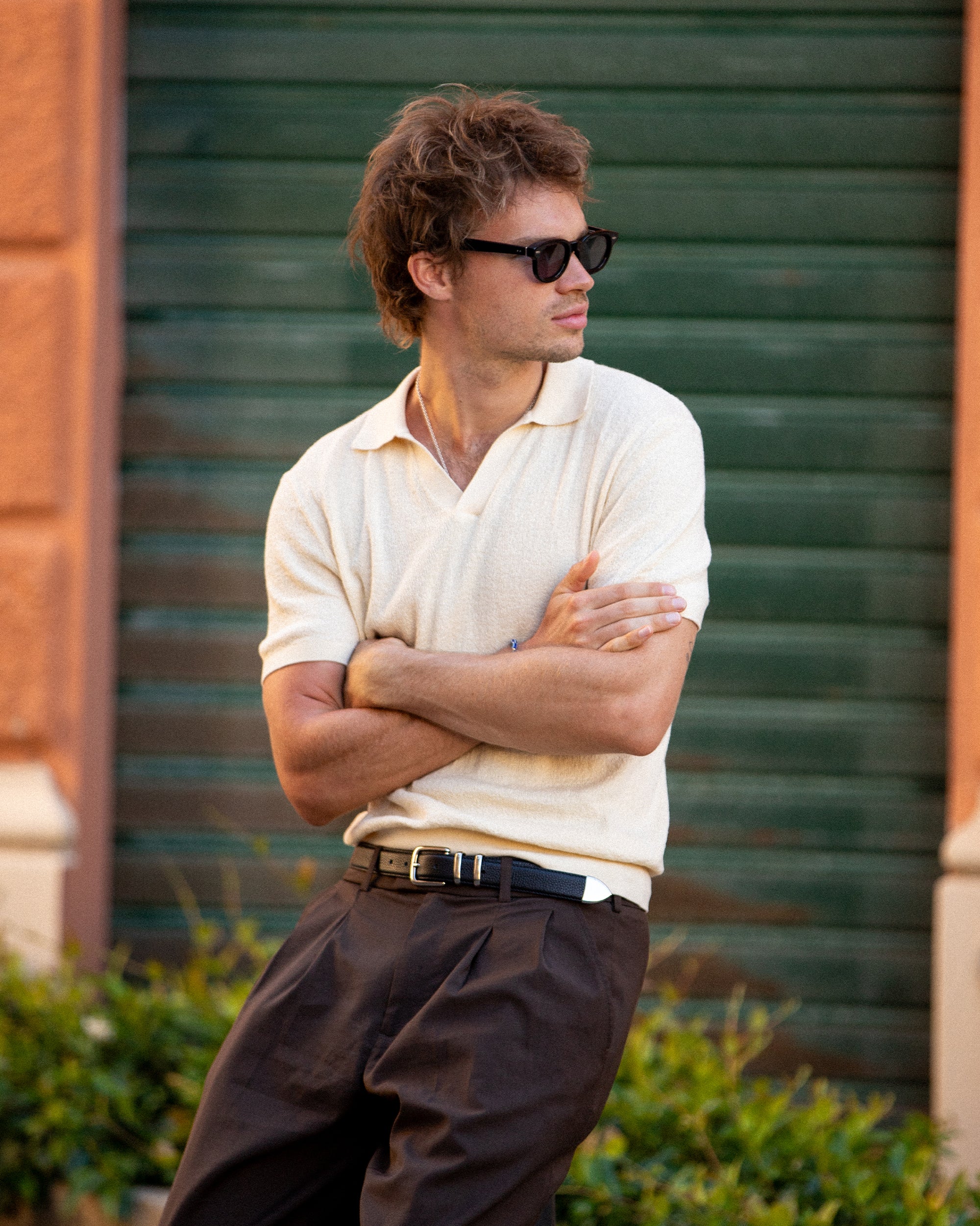 Textured Polo Shirt - Stone - Image 5